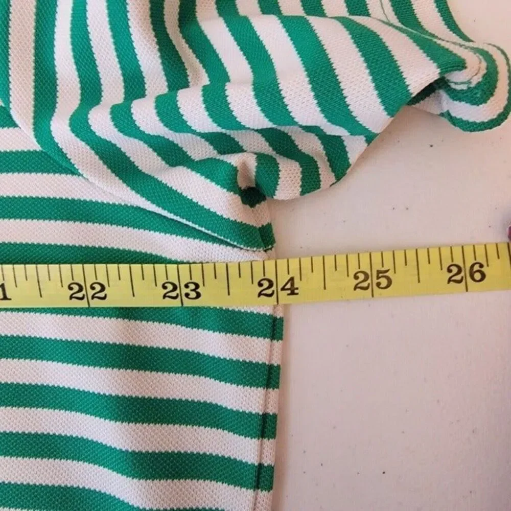 RLX Ralph Lauren Mens Size Large Green Golf Striped Ryder Cup 2012 Logo Polo